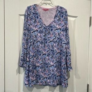 SIMPLY SOUTHERN mini dress for summer! florals blue and pink!